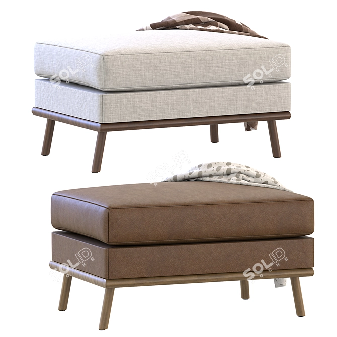 Contemporary Isaac Ottoman by Castlery 3D model image 1