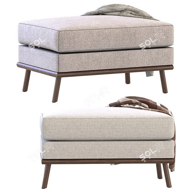 Contemporary Isaac Ottoman by Castlery 3D model image 2