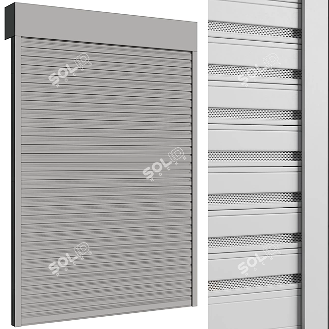 Outdoor Electric Roller Garage Shutter 3D model image 7