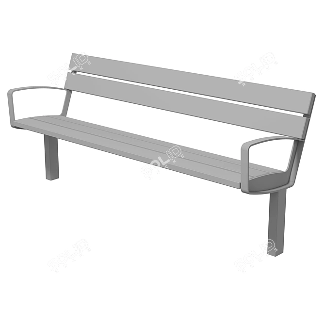 Contemporary Park Benches: Intervera & Radium 3D model image 3