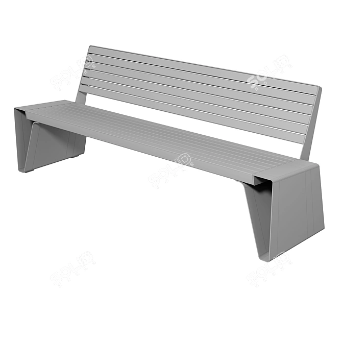 Contemporary Park Benches: Intervera & Radium 3D model image 4