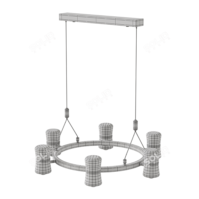 Ring LED Ceiling Light Fixture 3D model image 5