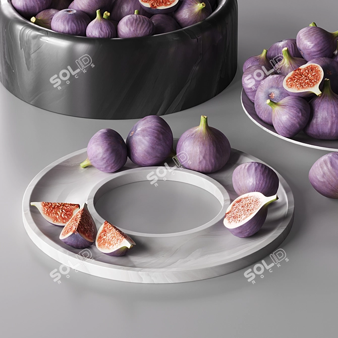 Figs Dishes Set with Opulent Design 3D model image 4