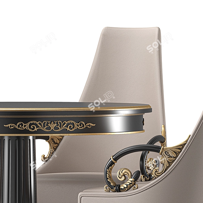 Versace Vanitas Round Dining Set 3D model image 2