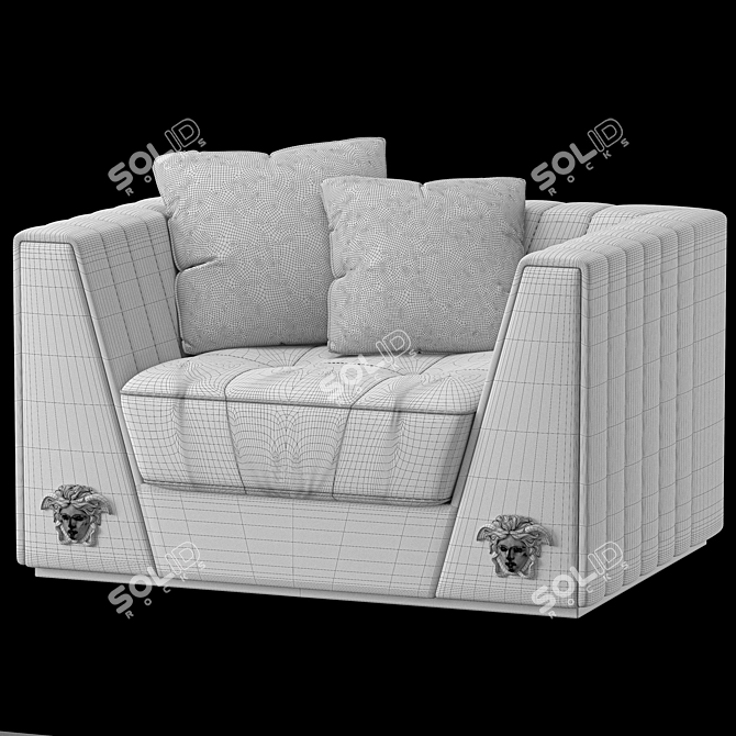 Luxury Versace Home Armchair 3D model image 2