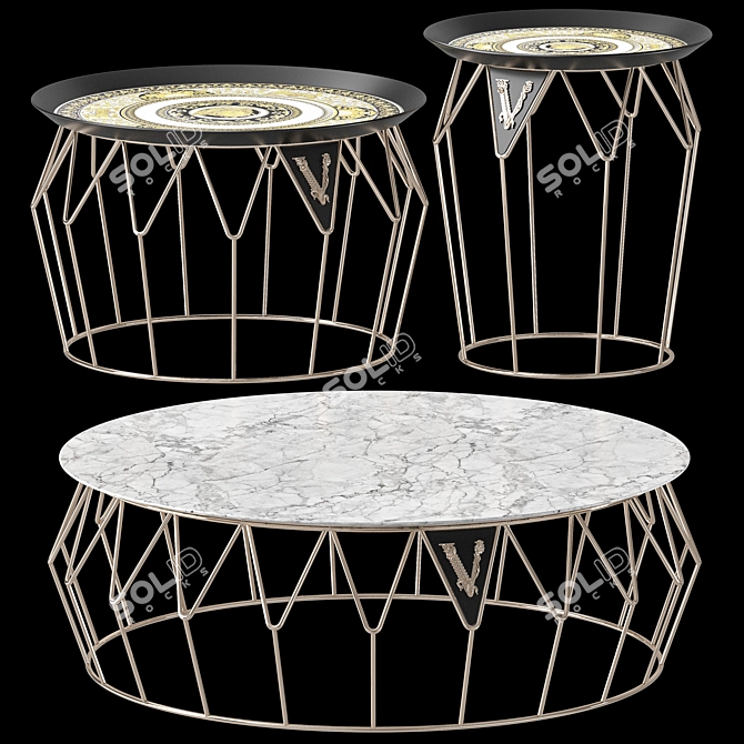 Luxurious Versace Virtus Coffee Table 3D model image 1