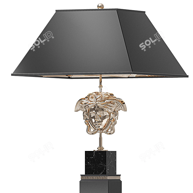 Luxury Medusa Golden Metal Lamp 3D model image 2