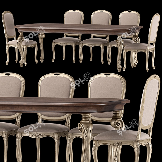 Luxury Roberto Giovannini Dining Set 3D model image 1