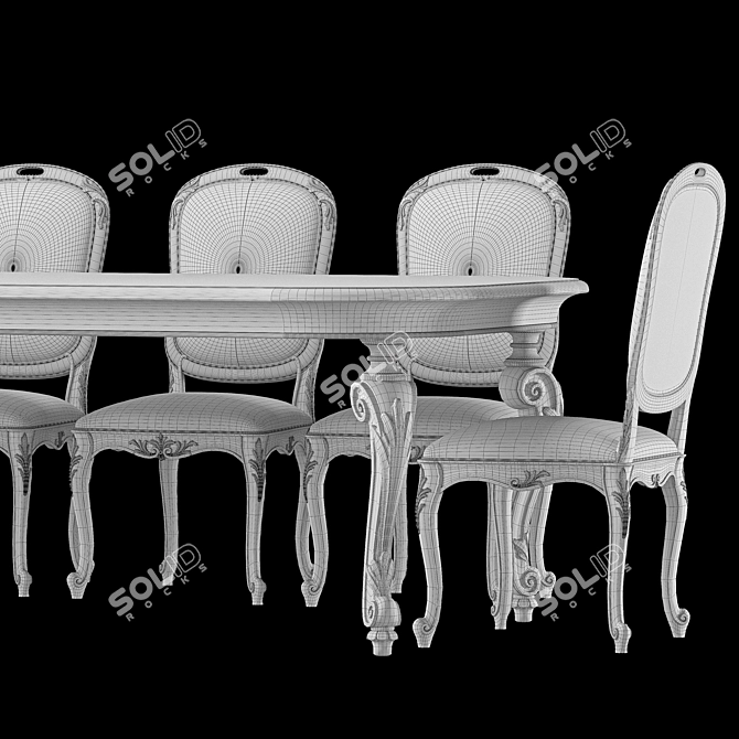 Luxury Roberto Giovannini Dining Set 3D model image 2