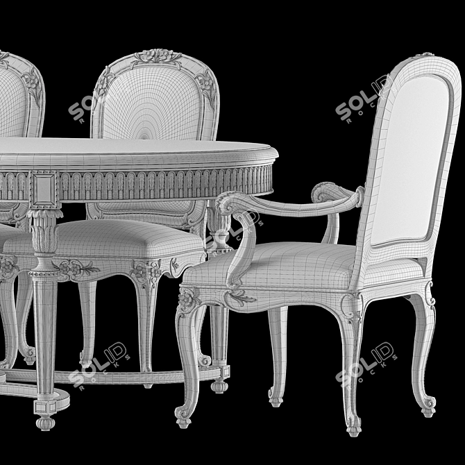 Floral Dining Set Art 1395 3D model image 2