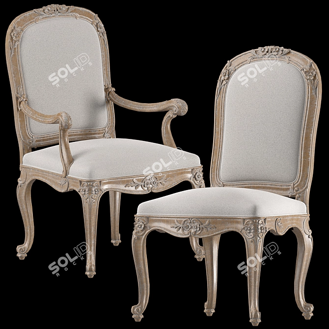 Floral Dining Set Art 1395 3D model image 3