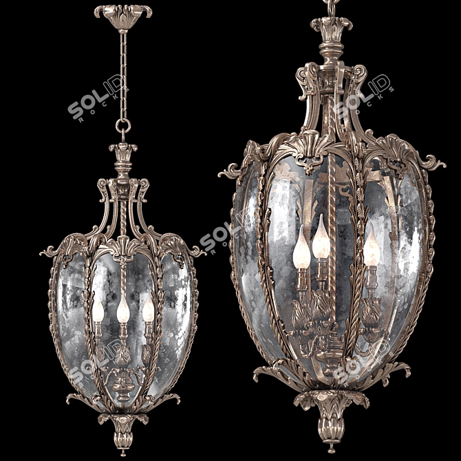 Regal Bronze Hall Chandelier 3D model image 1