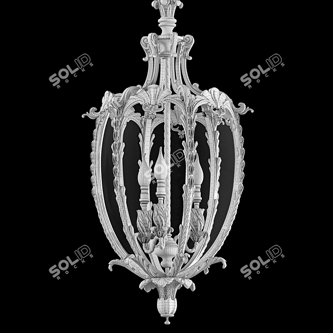 Regal Bronze Hall Chandelier 3D model image 2