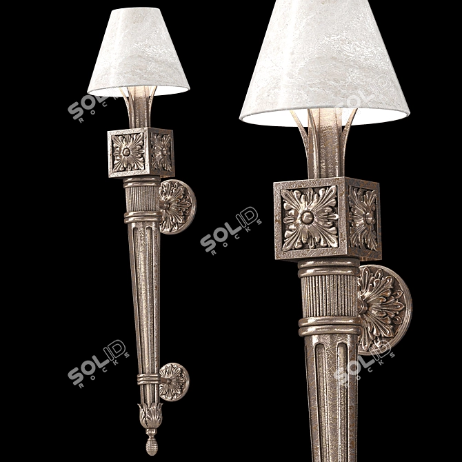 Bronze Crystal Rock Wall Light 3D model image 1