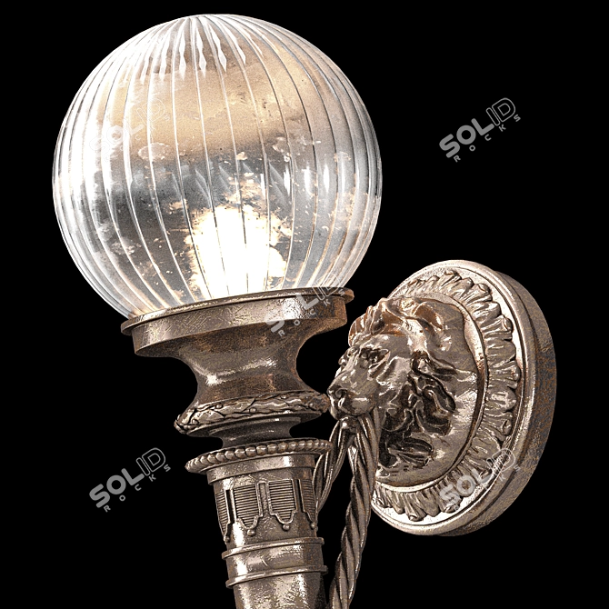 Lion Torch Wall Sconce 3D model image 2