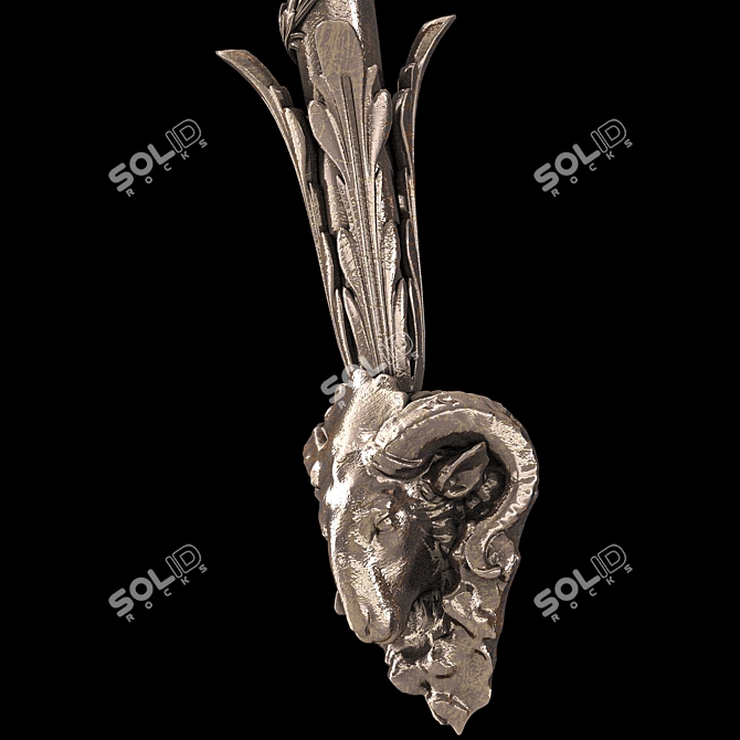 Lion Torch Wall Sconce 3D model image 3