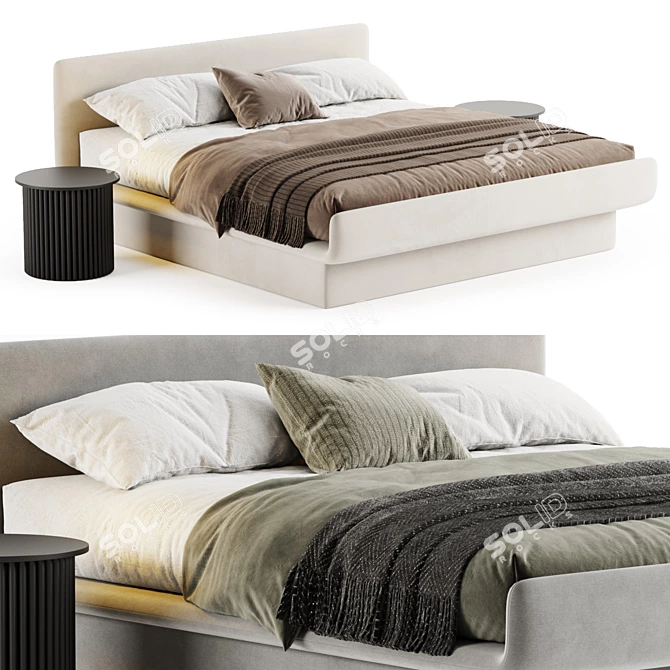 Elegant LILAS Bed: Stylish Comfort 3D model image 1