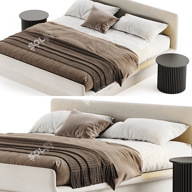 Elegant LILAS Bed: Stylish Comfort 3D model image 3