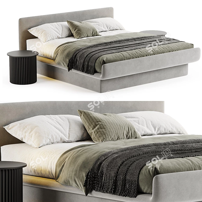 Elegant LILAS Bed: Stylish Comfort 3D model image 5