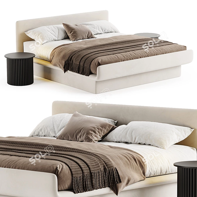 Elegant LILAS Bed: Stylish Comfort 3D model image 6