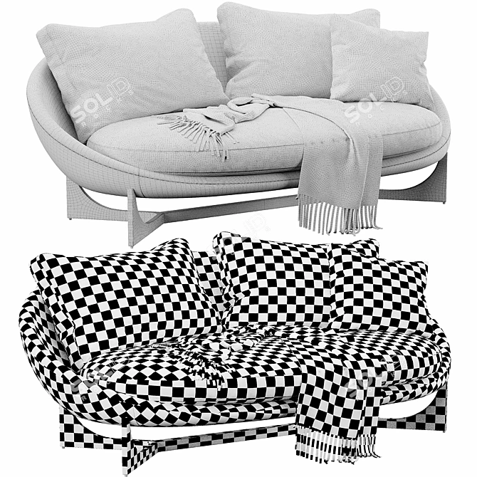 Contemporary Minotti Lido Sofa Model 3D model image 6