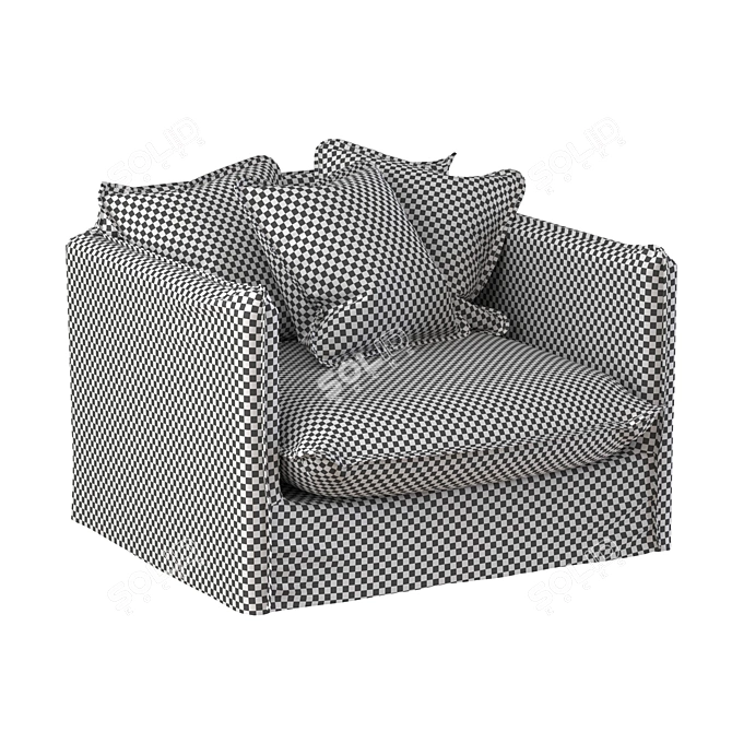 Sorrento Wabi-Sabi Armchair - Refined Design 3D model image 6