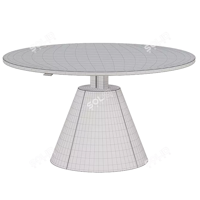 Height-Adjustable Metal Table Design 3D model image 2