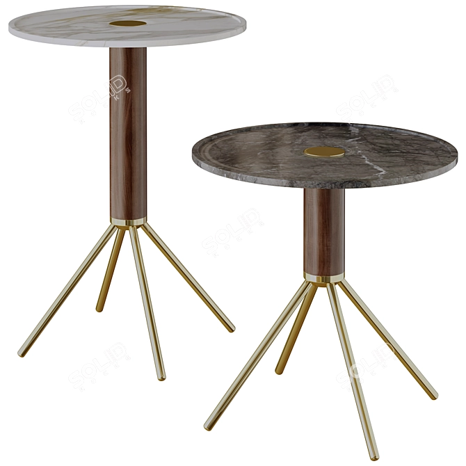 Modern Marble Side Table in 3D 3D model image 1