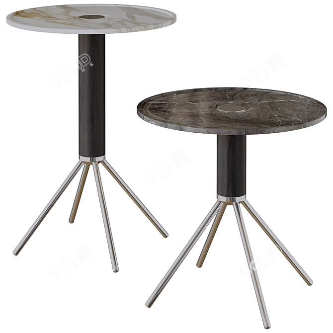 Modern Marble Side Table in 3D 3D model image 2