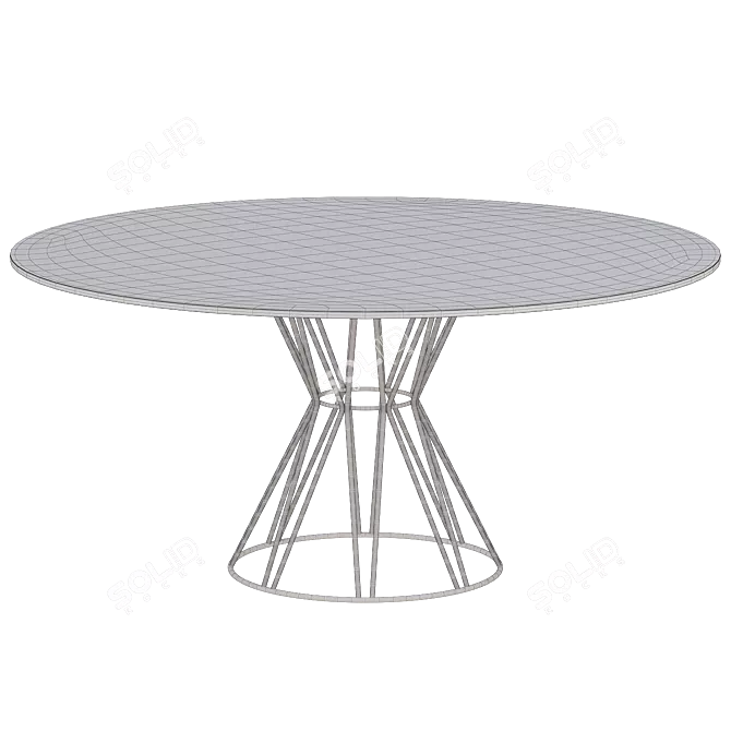 Modern Porcelain Round Steel Table 3D model image 2