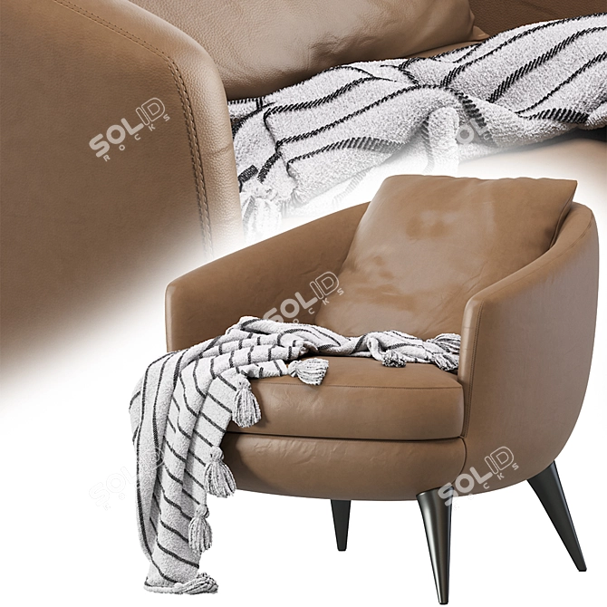 Modern Elegance: Minotti Raphael Armchair 3D model image 2