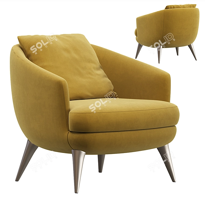 Modern Elegance: Minotti Raphael Armchair 3D model image 4