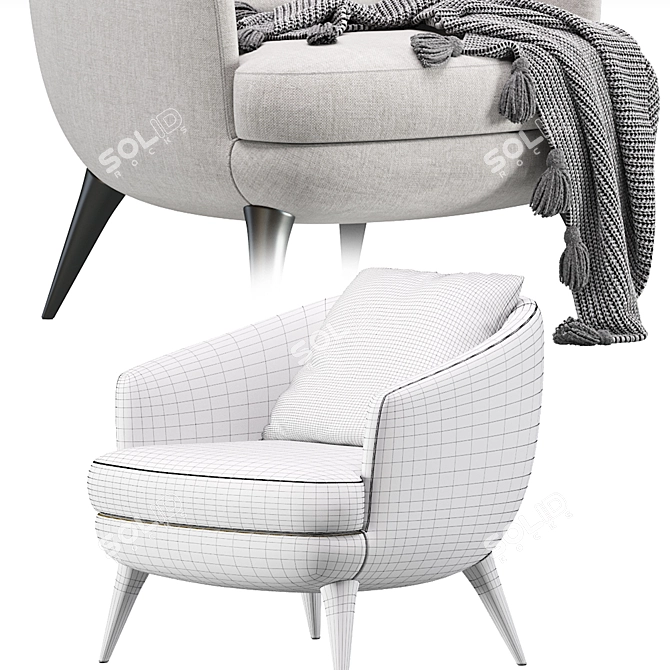 Modern Elegance: Minotti Raphael Armchair 3D model image 7