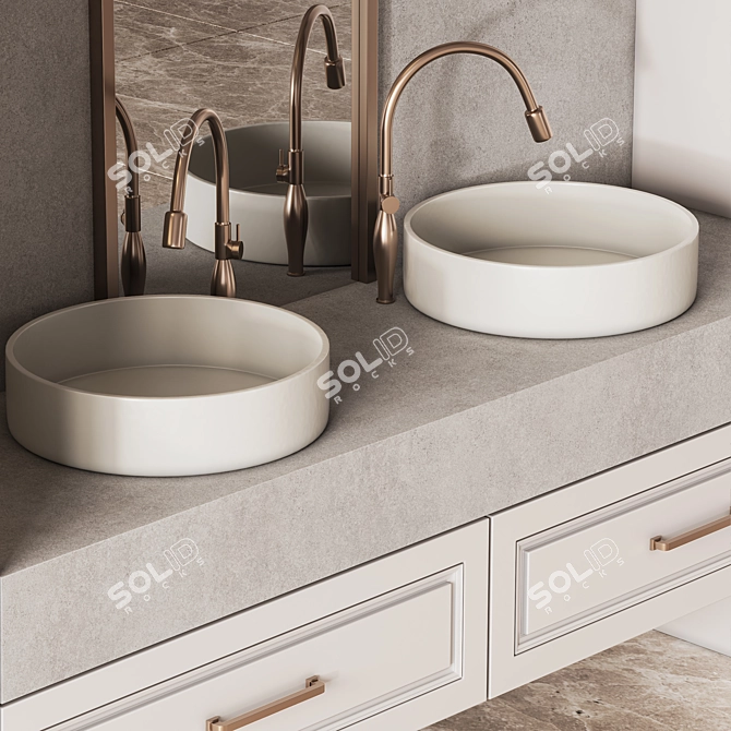 Modern Bathroom Furniture Set 19 3D model image 3