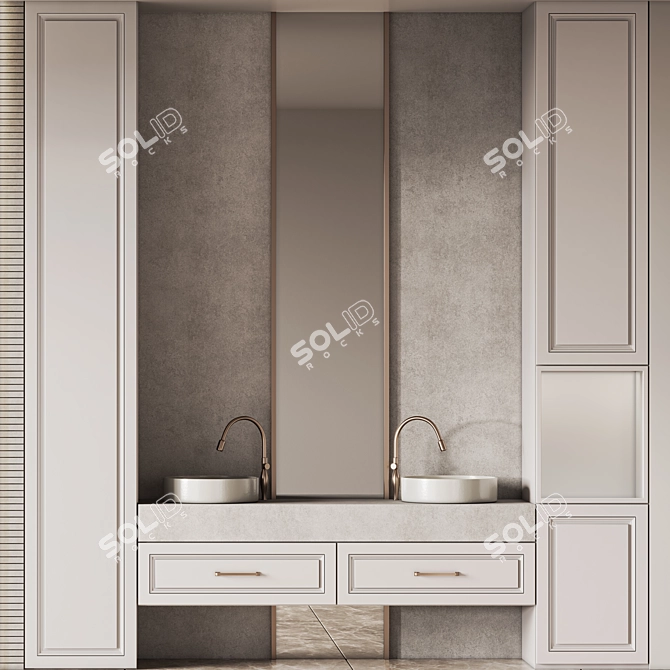 Modern Bathroom Furniture Set 19 3D model image 4