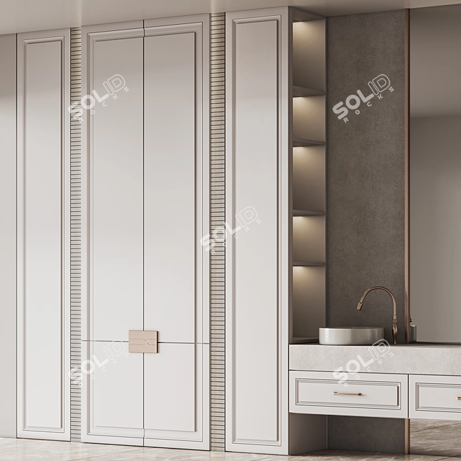 Modern Bathroom Furniture Set 19 3D model image 5