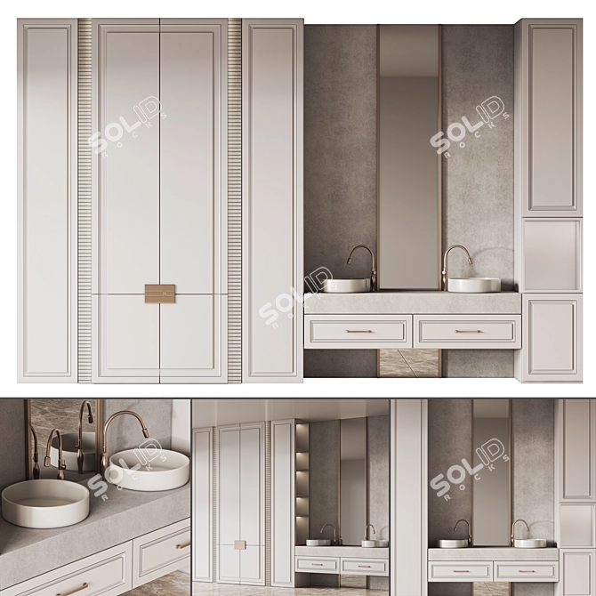 Modern Bathroom Furniture Set 19 3D model image 7