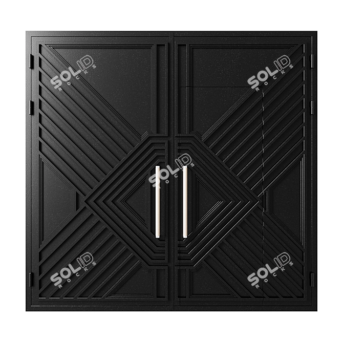 Black Loft Gate 3D Model 3D model image 3