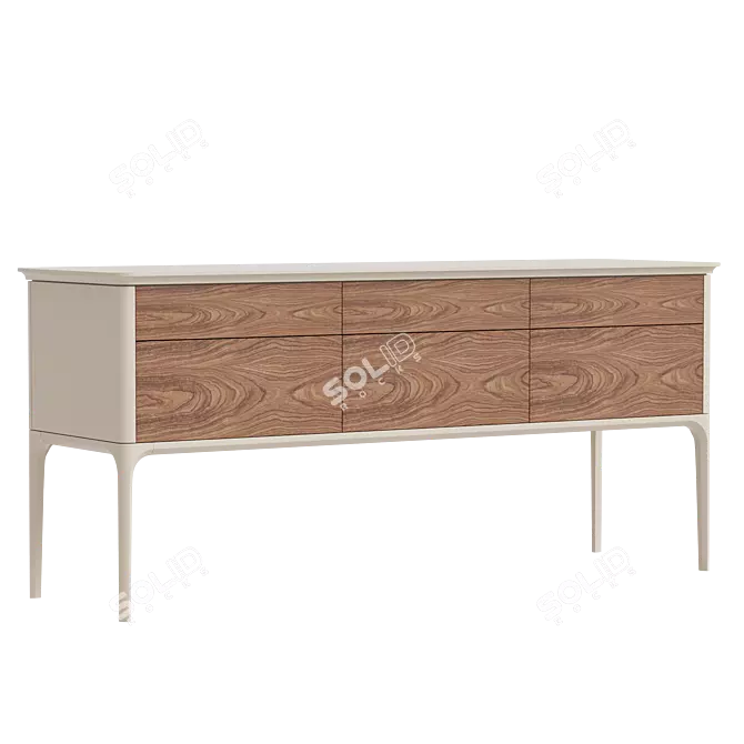 Primo Bosco Walnut Console 3D model image 1