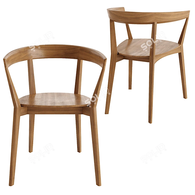 Title: Walnut Dining Set Ren Carola 3D model image 4