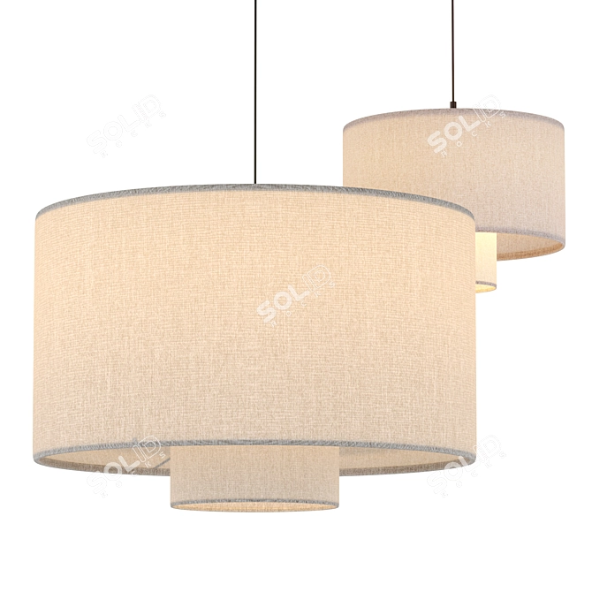 Elegant Pendant Lamp Andrean 3D model image 1