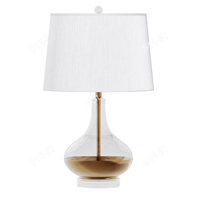 Gold Leaf Glass LED Lamp 3D model image 1