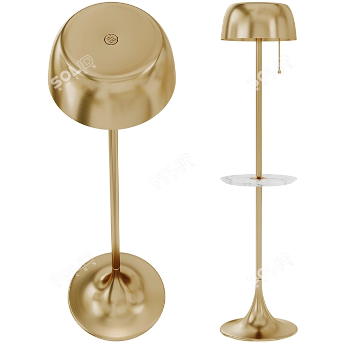 Elegant and Modern Wanda Floorlamp 3D model image 1