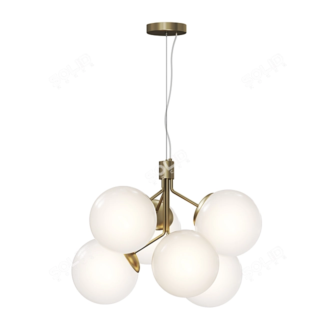 Modern 6-Light Pendant Fixture 3D model image 2