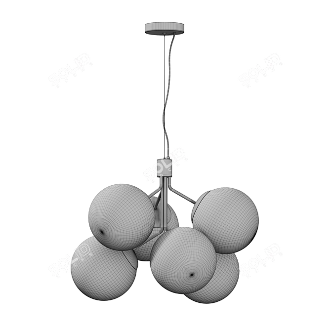 Modern 6-Light Pendant Fixture 3D model image 3