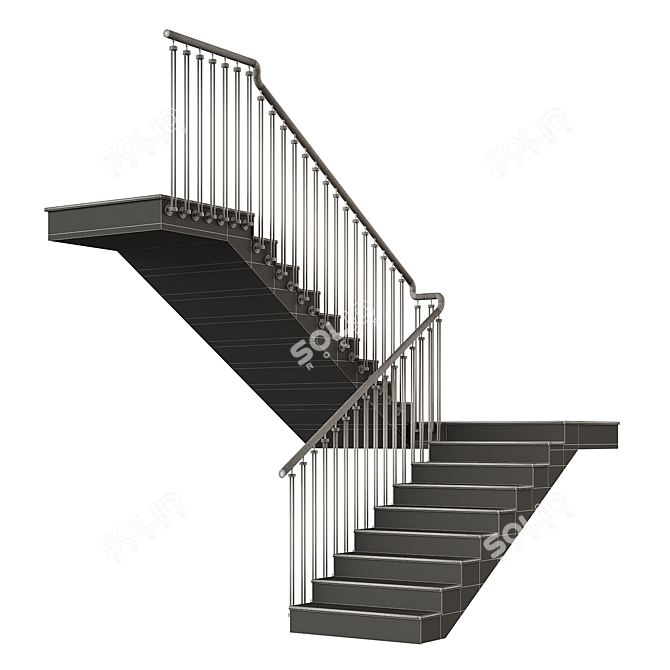 Marble Staircase 3D Model 3D model image 5