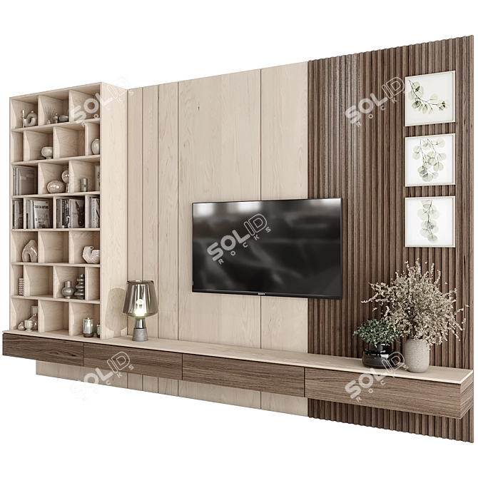 Sleek TV Wall Mount Kit 3D model image 2