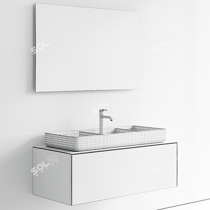 Stark White Tulip Vanity Set 3D model image 5