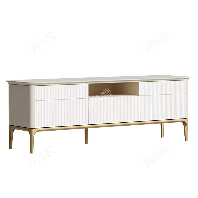 Primo Gold TV Stand Cabinet 3D model image 1