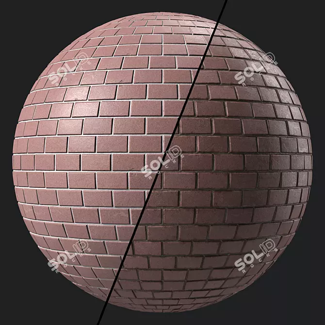 Artisan Brick Tile PBR Materials 3D model image 1